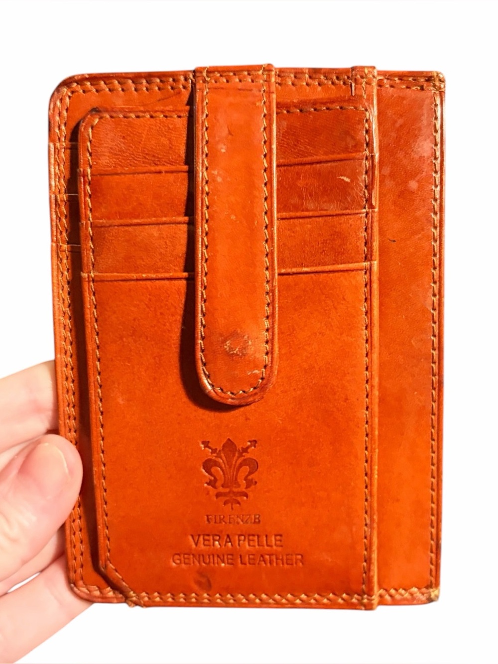 Vera Pelle Brown Leather Wallet with Slim Design